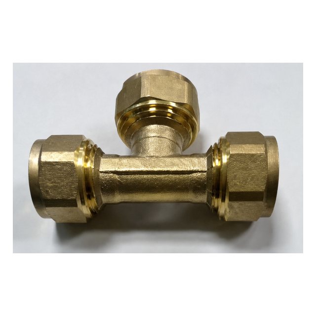Tee de bronce de 12 mm